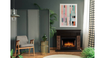 Портал Firelight Bricks Wood 30 камень темный, шпон венге