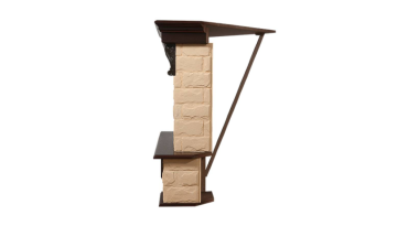 Портал Firelight Forte Classic U (угловой) камень бежевый, шпон темный дуб