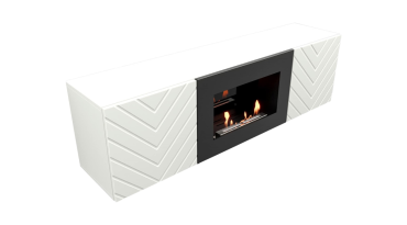 Тумба с биокамином Firelight BFP/P-1400V белая